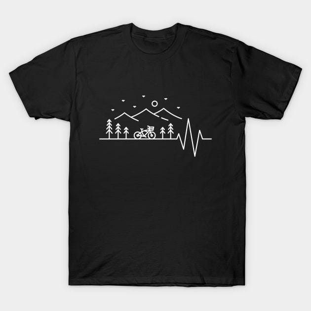 Heartbeat & Bike T-Shirt by VEKTORKITA